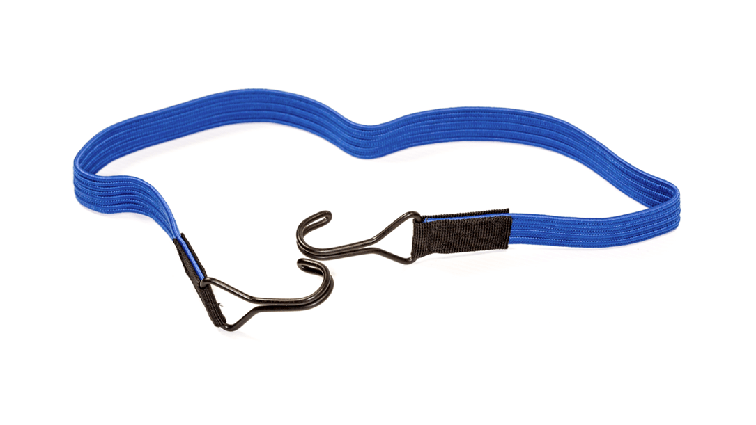 Flachgummiband mit 2 Doppelhaken 80cm Blau